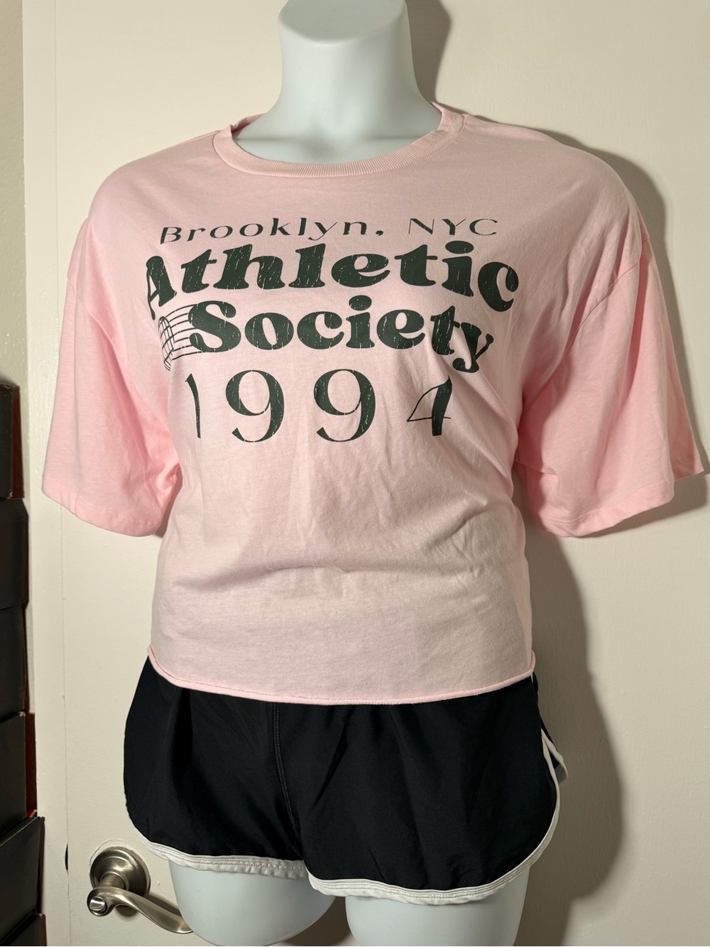 No Boundaries Pink Graphic Tee with Black Print